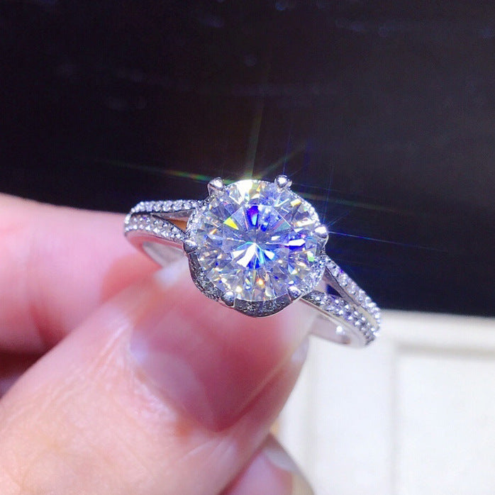 Damen Brillanter Solitär-Ring mit funkelndem Kristallbesatz Shop Nory