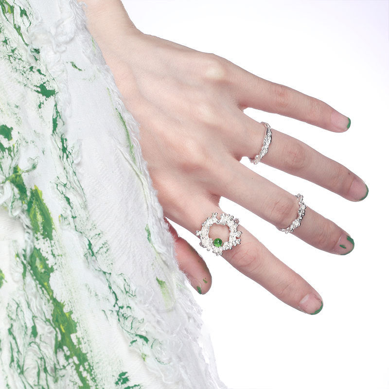 Damen Offener Ring mit kunstvollem Wellenmuster Shop Nory