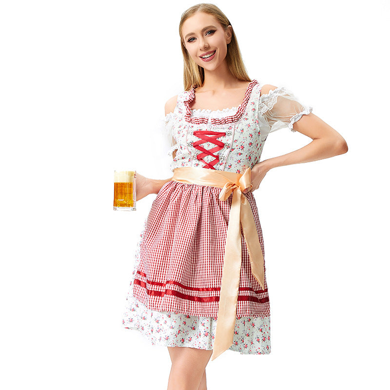 Damen nan Blusenkleid im Trachtenstil mit dekorativem Korsettband und geraffter Schürze Shop Nory