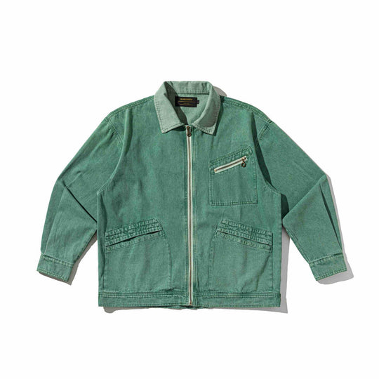 Herren Denim-Workwear-Blousonjacke mit durchgehendem Reißverschluss und Zip‑Brusttasche Shop Nory