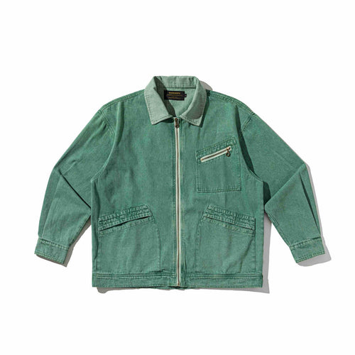 Herren Denim-Workwear-Blousonjacke mit durchgehendem Reißverschluss und Zip‑Brusttasche Shop Nory