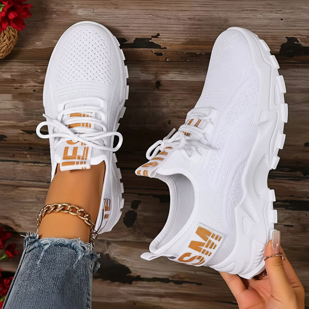 Damen Leichte und atmungsaktive Sport Sneakers mit elastischer Sohle