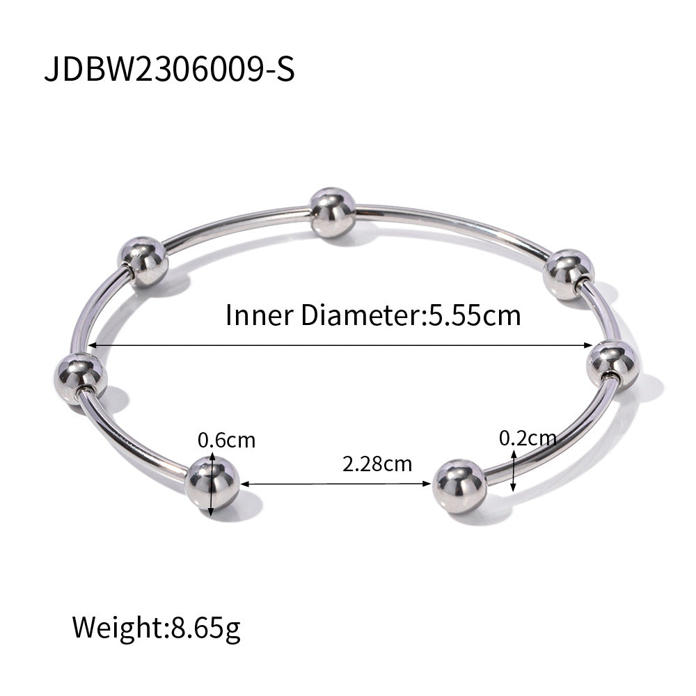 Damen Armreif mit elegantem Kugeldesign aus hypoallergenem Edelstahl Shop Nory