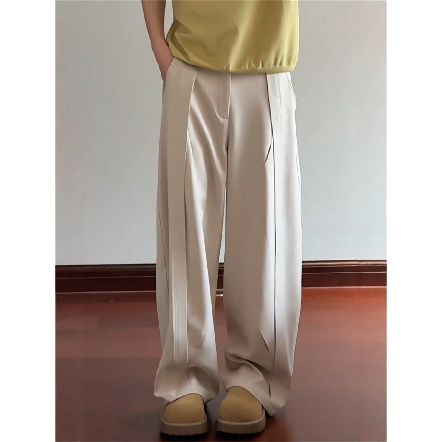 Herren Bundfaltenhose Weit