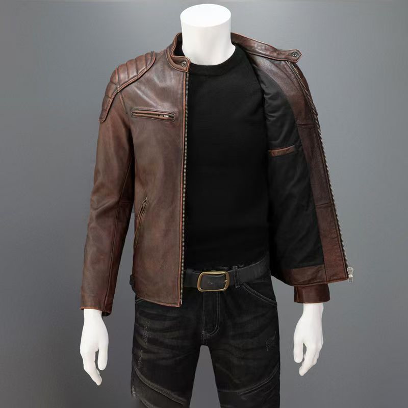 Herren Lederjacke im Fieldjacken-Schnitt mit aufgesetzten Brusttaschen Shop Nory