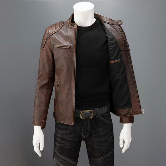 Herren Lederjacke im Fieldjacken-Schnitt mit aufgesetzten Brusttaschen Shop Nory