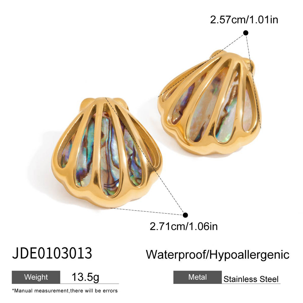 Damen Halskette mit dekorativem Muschel-Anhänger aus hypoallergenem Edelstahl Shop Nory