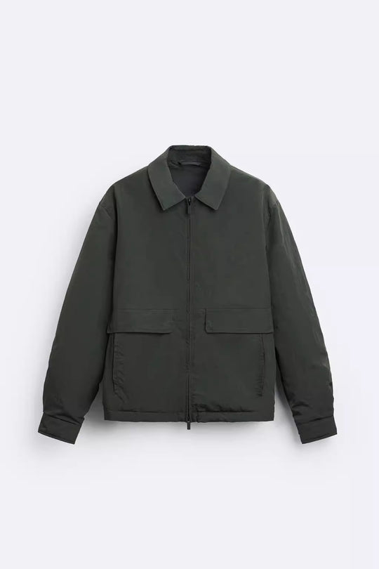 Herren Leichte Utility-Blousonjacke mit Hemdkragen und aufgesetzten Pattentaschen Shop Nory