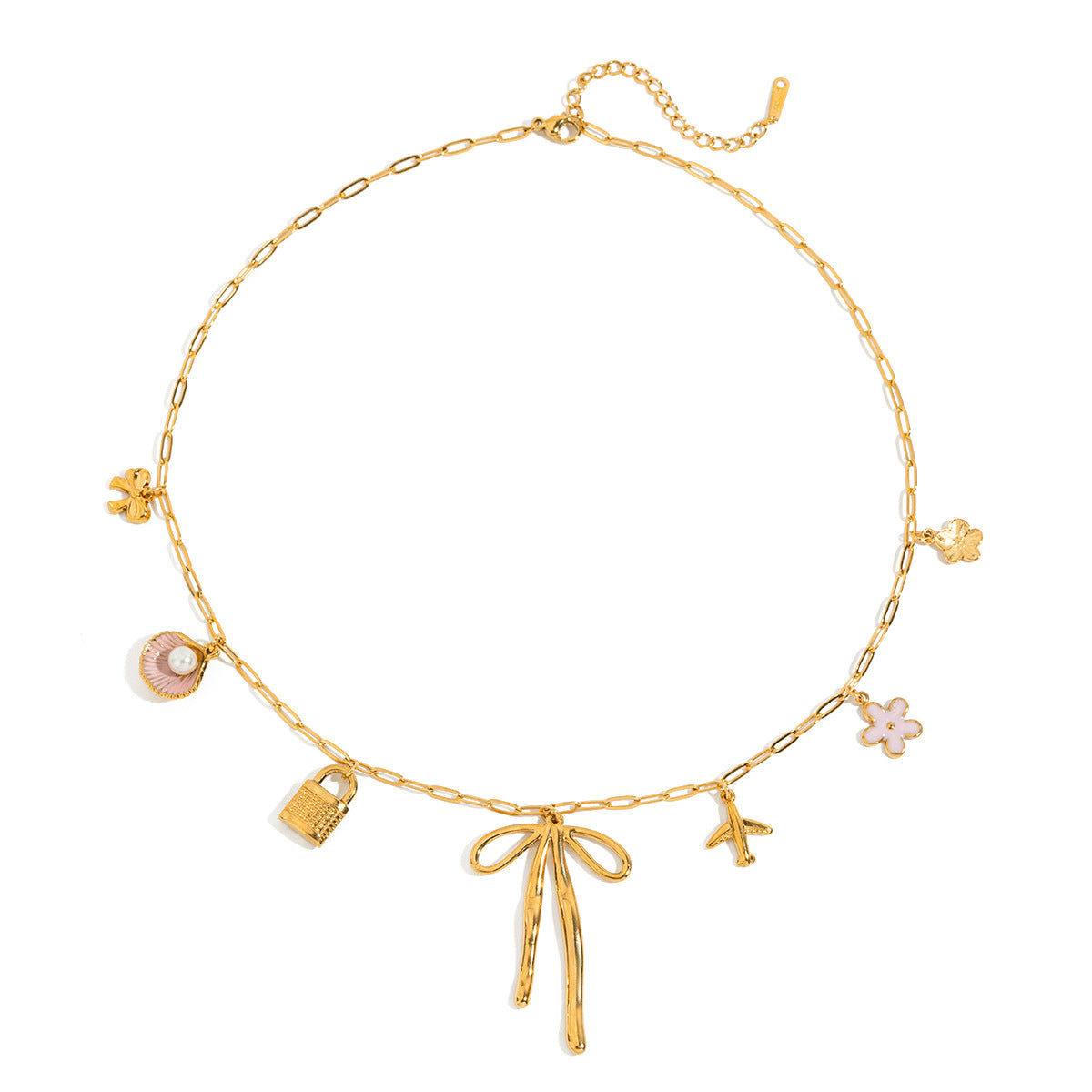 Damen Halskette mit verspieltem Charms-Design aus hypoallergenem Edelstahl Shop Nory