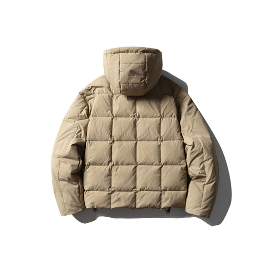 Herren Wattierter Kapuzenanorak mit Karosteppung, hohem Kragen und Utility-Ärmeltasche Shop Nory