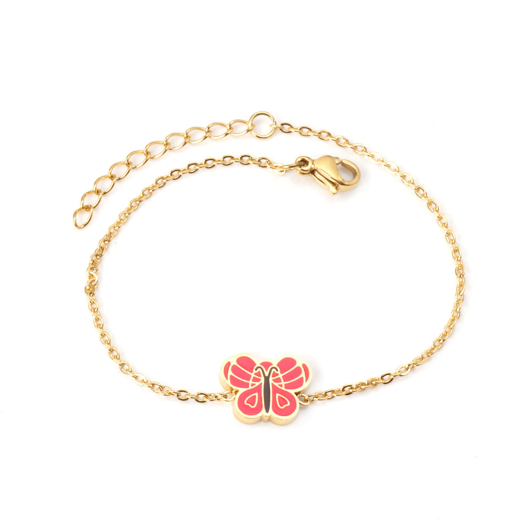 Damen Armband mit filigranem Schmetterlingsdesign aus antiallergischem Edelstahl Shop Nory