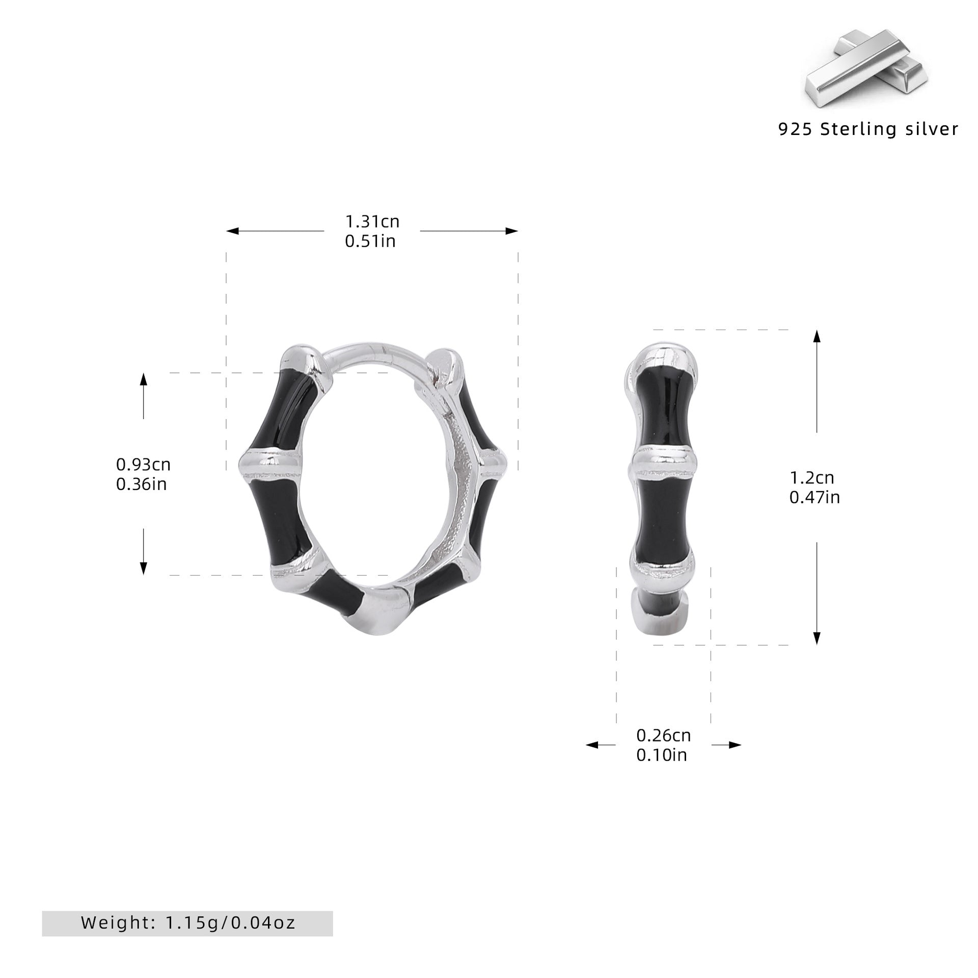 Damen Ohrstecker im modernen Bambusdesign Shop Nory