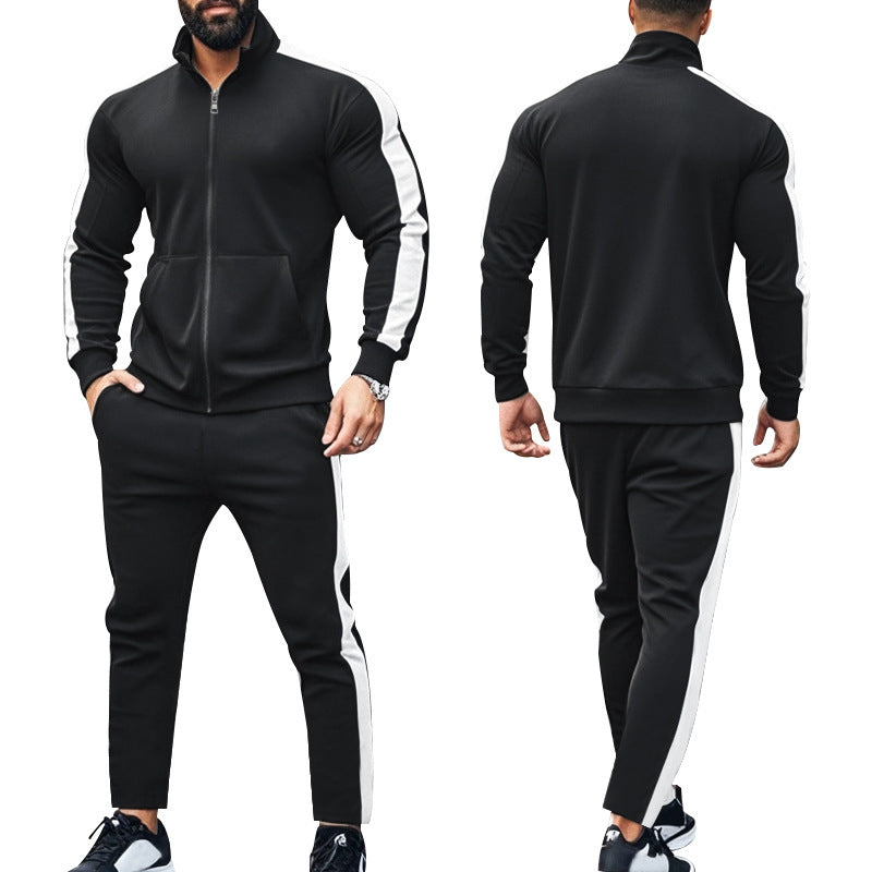 Herren Sportlicher Trainingsanzug mit modernem Stehkragen und praktischen Taschen