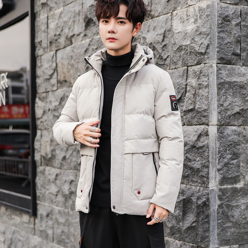 Herren wattierter Winterparka mit hochschließendem Stehkragen, abnehmbarer Kapuze und Multifunktions‑Taschen Shop Nory