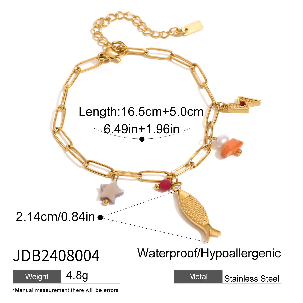 Damen Armband mit bunten Perlen und funkelndem Sternenanhänger Shop Nory