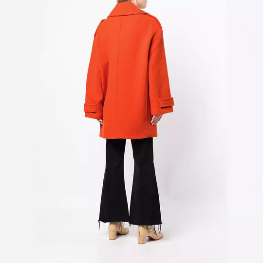 Damen Oversize Zweireihiger Kurzmantel aus Wollmix mit überbreiten Ärmeln und goldenen Zierknöpfen Shop Nory
