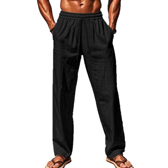 Herren lockere Leinenhose mit elastischem Bund und atmungsaktivem GewShopnorye