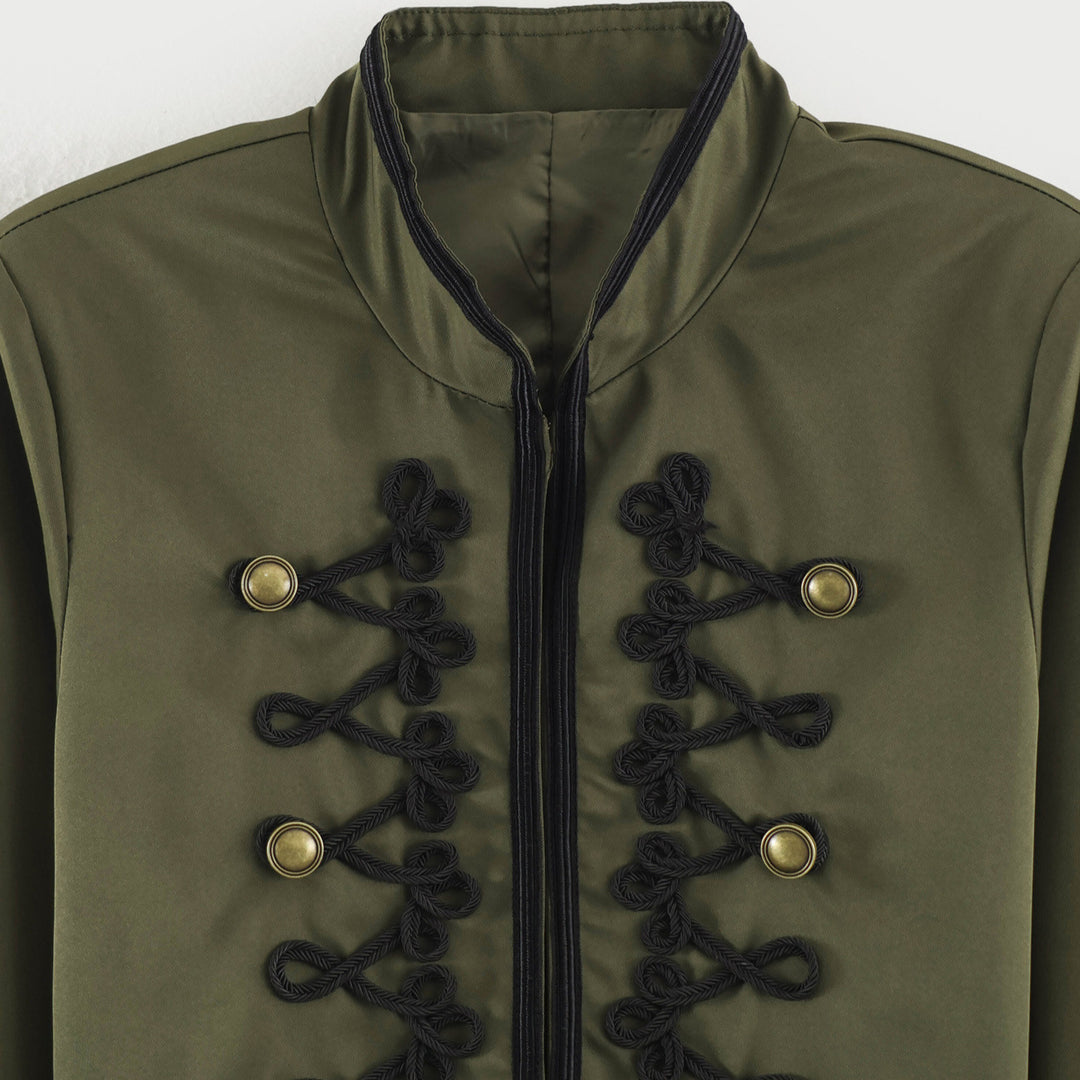 Damen Cropped Jacke im Matrosen‑Militär‑Mix mit Zierkordeln und Messingknöpfen Shop Nory
