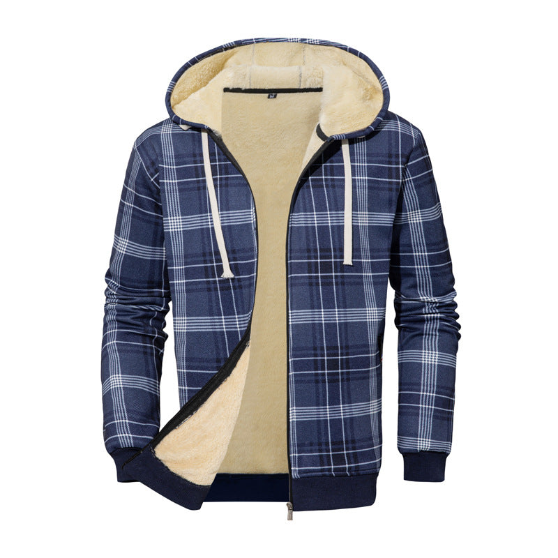 Herren Gemütliche Fleecejacke im karierte Design Shop Nory