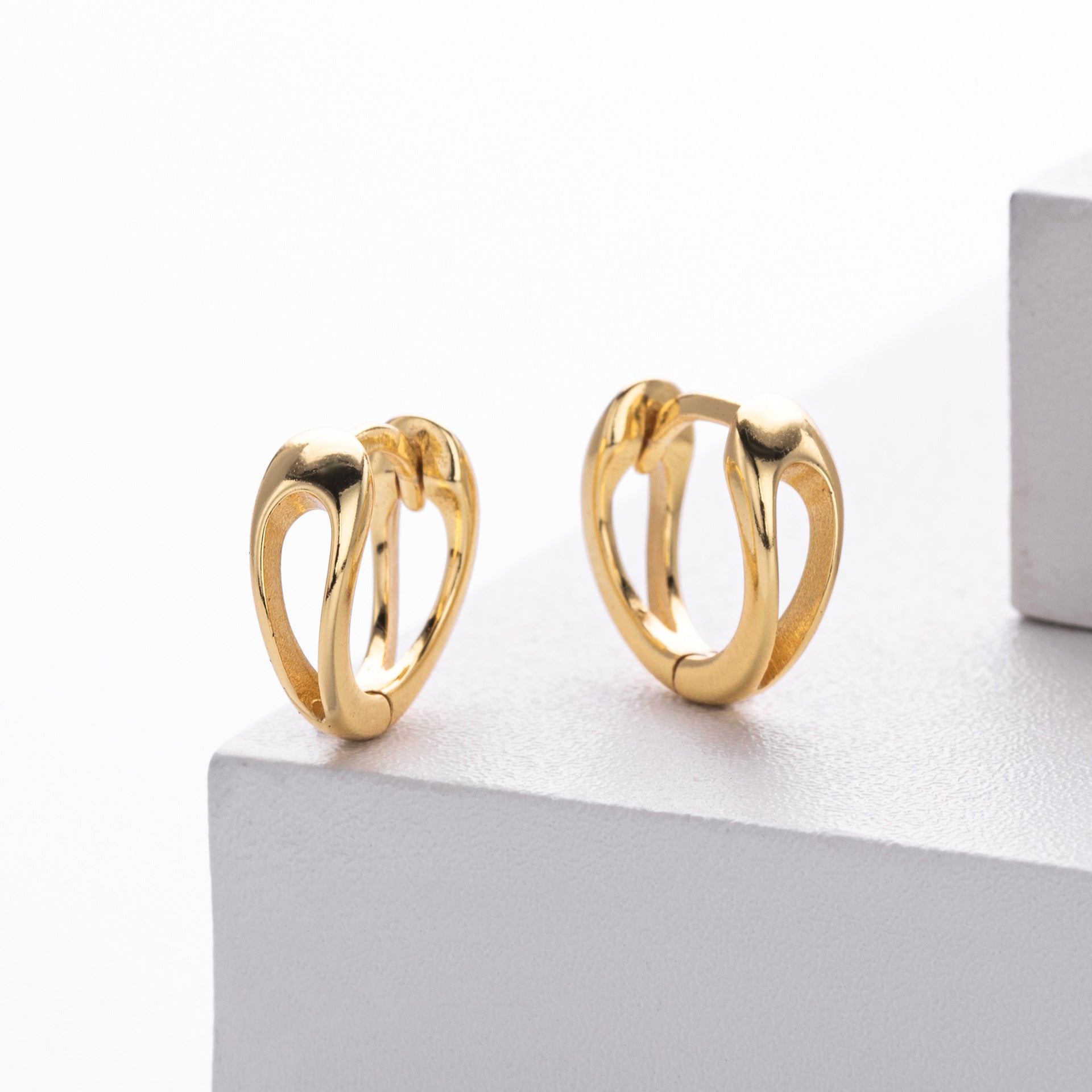 Damen Ohrhänger mit modernem geschwungenem Design aus 925 Sterling Silber Shop Nory
