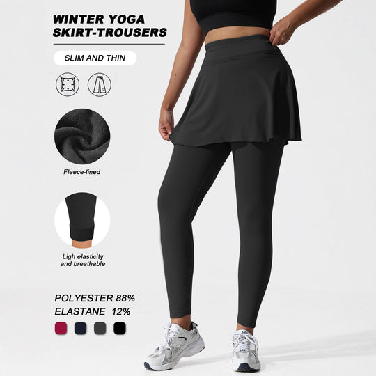 Damen Thermal-Leggings mit integriertem Sportrock und Fleece-Futter Shopy Nory