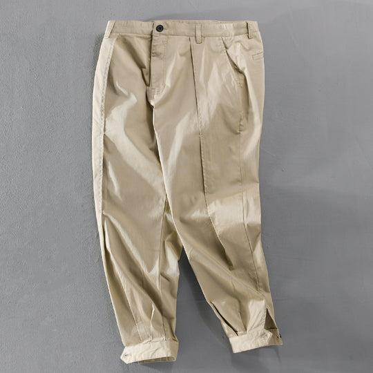 Herren Konisch zulaufende Cargohose mit Bundfalten und verstellbaren Knöchelriemen Shop Nory
