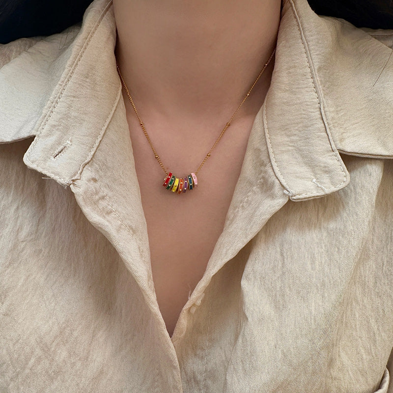 Bunte Halskette Mit Bohemian-Anhänger | Shop Nory