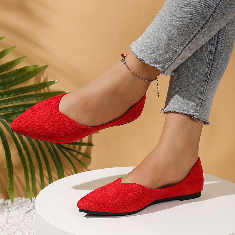 Damen elegante Ballerinas mit spitzer Zehenpartie und ultraleichter Sohlenkonstruktion