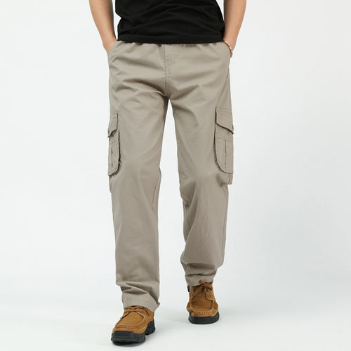 Herren Utility-Cargohose mit weitem Schnitt, mehrfachen Klappentaschen & geradem Bein Shop Nory