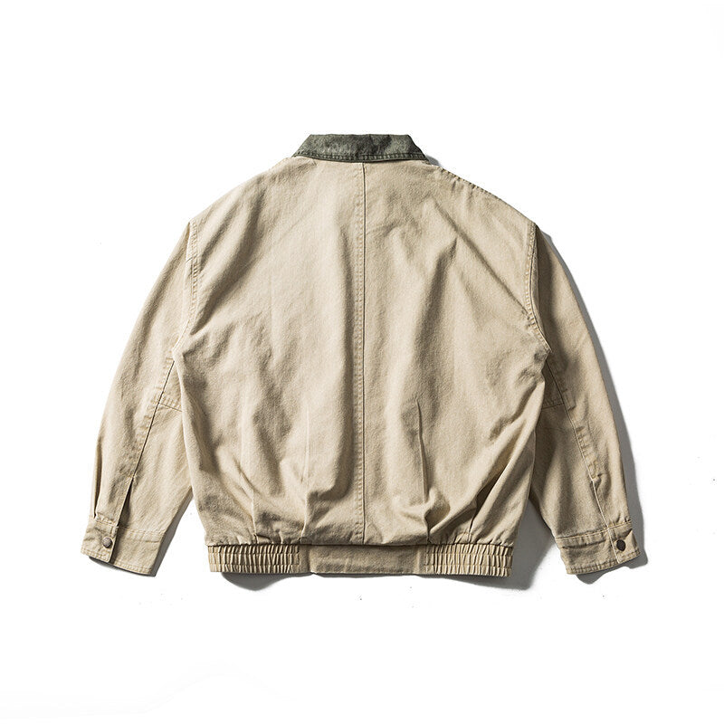 Herren Vintage-inspirierter Denim-Blouson mit Cordkragen und elastischem Saum Shop Nory