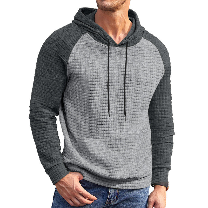 Herren nan texturierter Kapuzenpullover mit Raglanärmeln und gesteppter Struktur Shop Nory