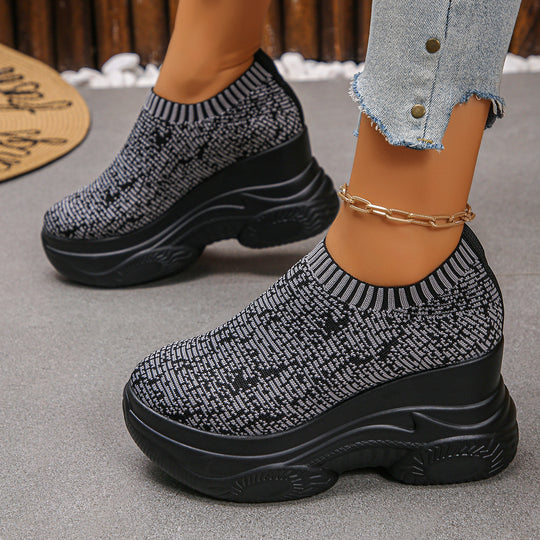 Damen Strick‑Sock‑Sneaker mit hohem Plateau und rutschfester Profilsohle Shop Nory