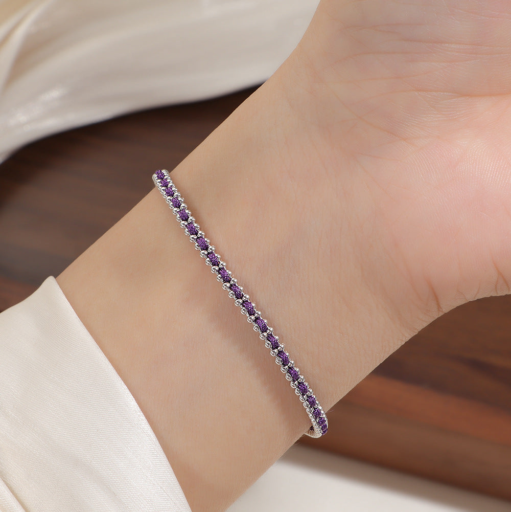 Damen romantisches Armband mit funkelnden roten Zirkonia Shop Nory