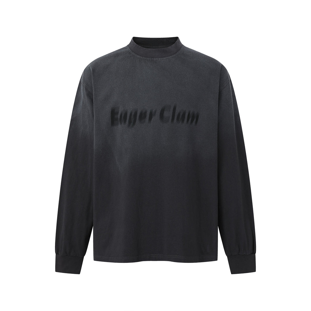 Unisex Oversize-Sweatshirt mit Troyerkragen und verschwommenem Logo-Print Shop Nory