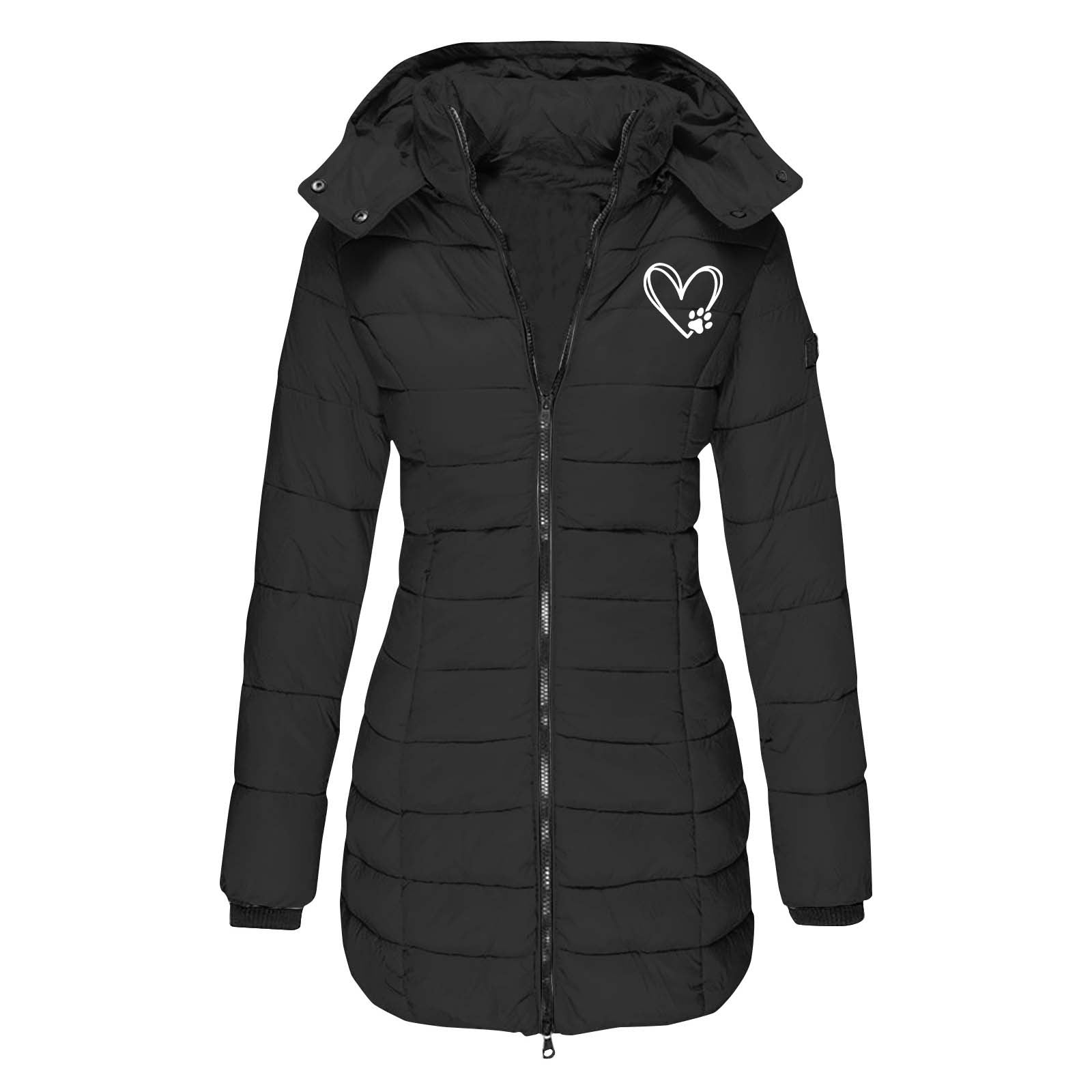 Damen gesteppte Winterjacke mit abnehmbarer Kapuze ShopNory