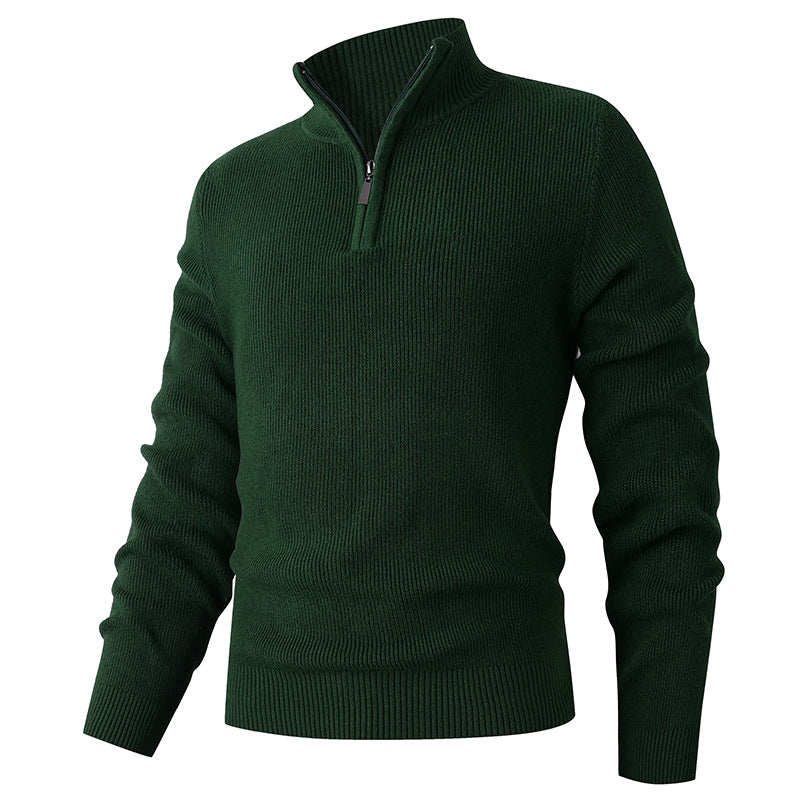 Herren Feinstrick‑Halbzip‑Pullover mit geripptem Mockneck und schlanker Passform Shop Nory