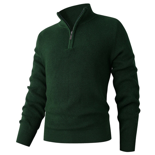 Herren Feinstrick‑Halbzip‑Pullover mit geripptem Mockneck und schlanker Passform Shop Nory