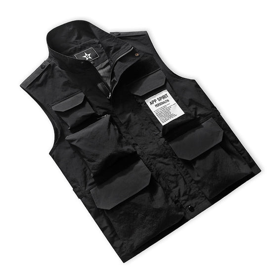 Herren Multifunktionale Utility‑Weste mit Mehrfach‑Taschen und Stehkragen Shop Nory