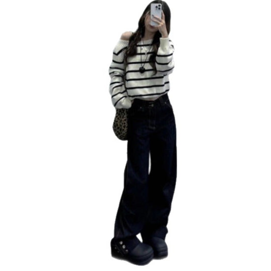 Damen Lässiger Streifenpullover Shop Nory