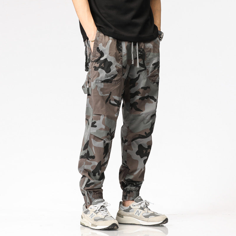 Herren Cargohose im Jogger-Stil mit Camouflage, elastischen Bündchen und Multifachtaschen Shop Nory