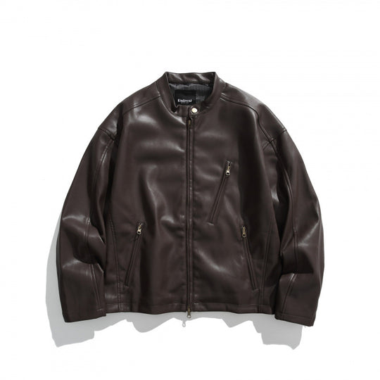 Herren Kurzblouson aus veganem Leder mit Stehkragen, drei Reißverschlusstaschen und Zwei-Wege-Reißverschluss Shop Nory