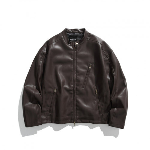 Herren Kurzblouson aus veganem Leder mit Stehkragen, drei Reißverschlusstaschen und Zwei-Wege-Reißverschluss Shop Nory