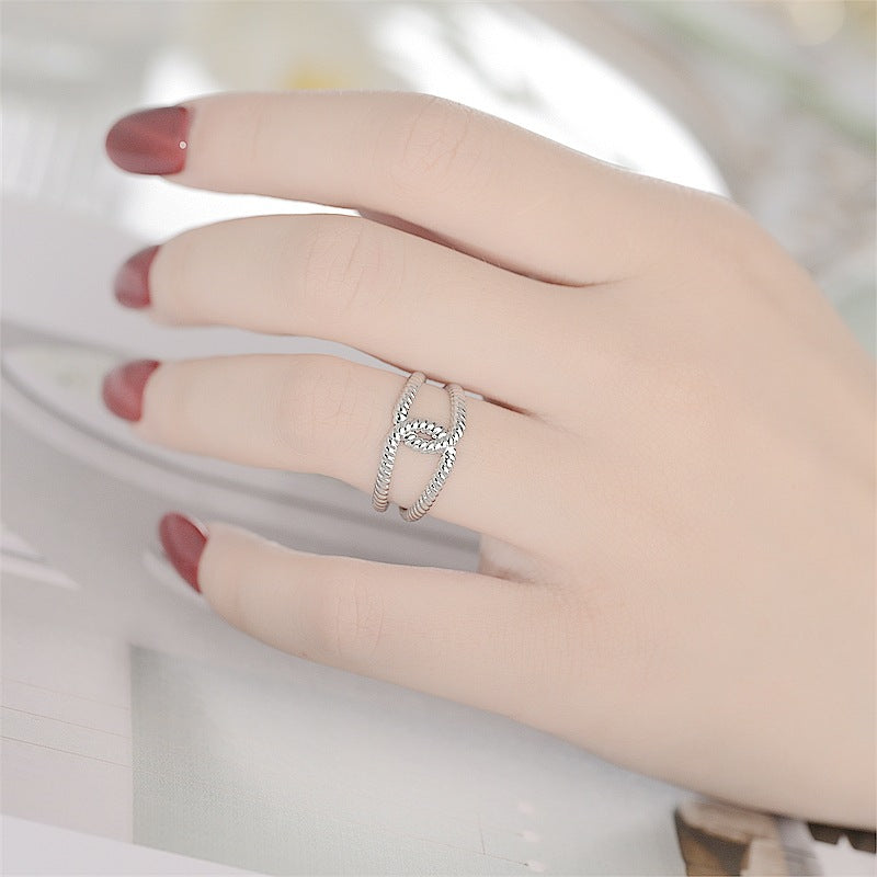 Damen Offener Ring mit kunstvollem, geflochtenem Design Shop Nory