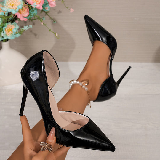 Damen Spitz zulaufende D'Orsay Lack-Pumps mit schlankem Stiletto-Absatz Shop Nory