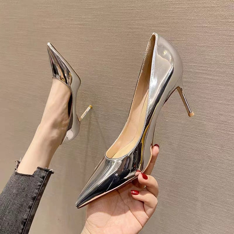 Damen Elegante spitze High Heels mit glänzender Oberfläche und komfortabler Innenpolsterung