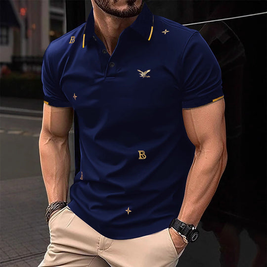 Herren Polohemd mit modischem Stickdesign und hochwertigem Stoff
