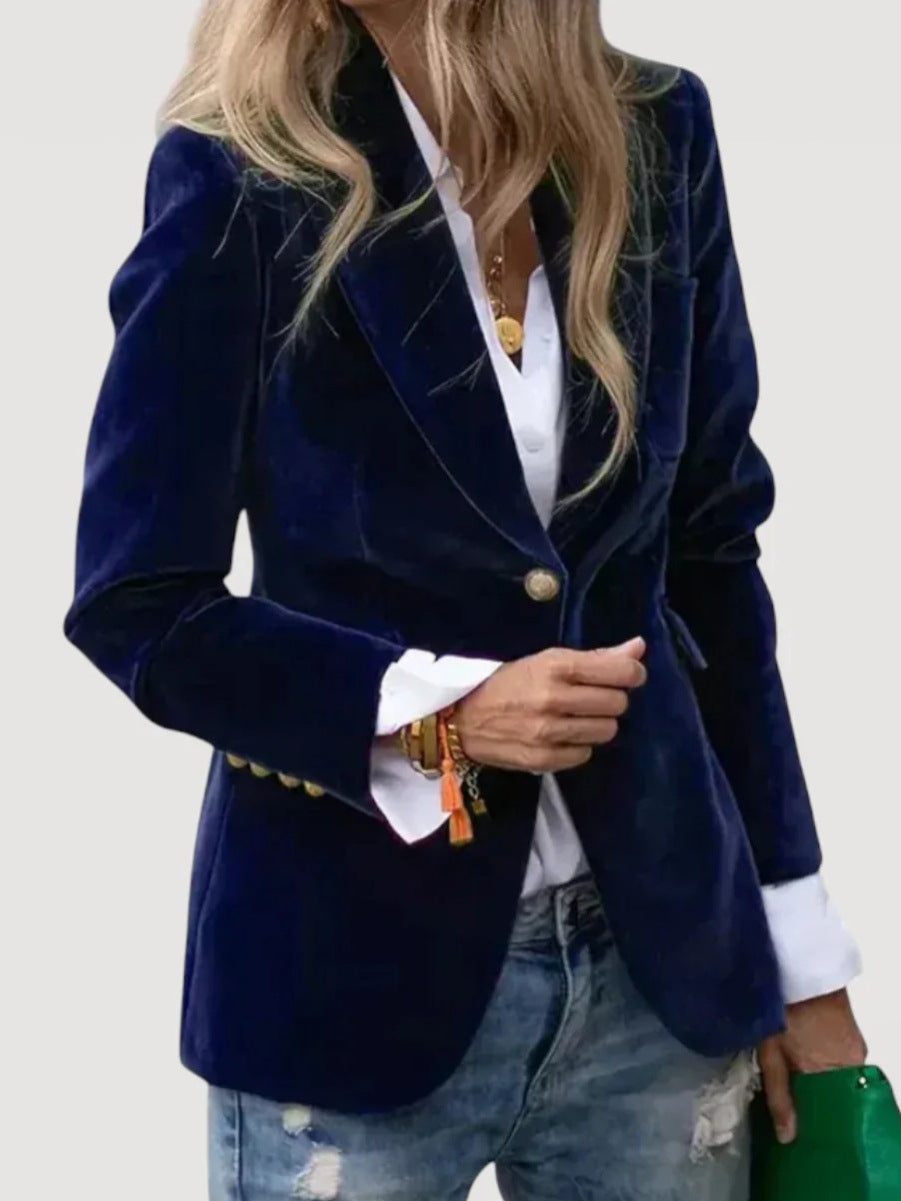 Damen Eleganter Samt Blazer