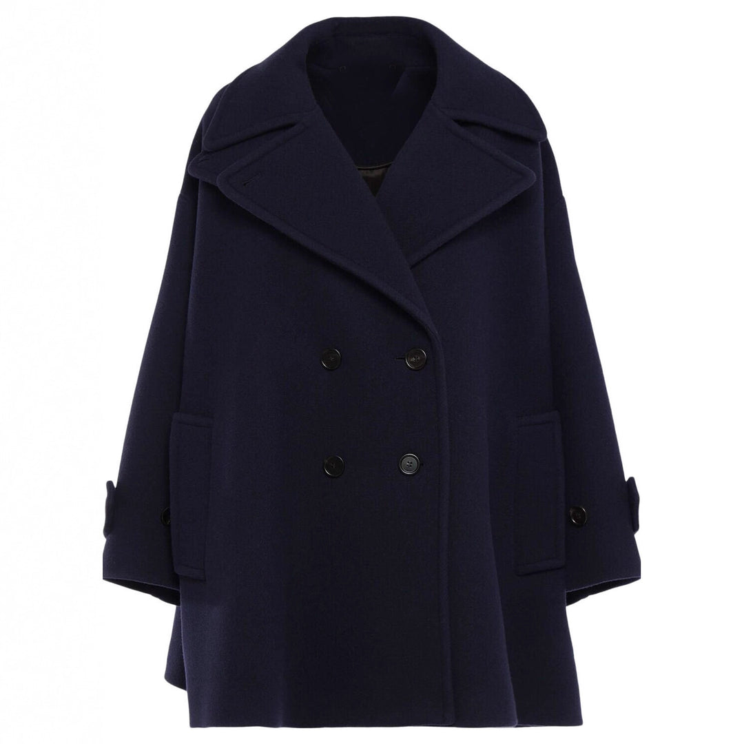Damen Oversize-Cape-Mantel mit Doppelreiher und weitem Revers Shop Nory