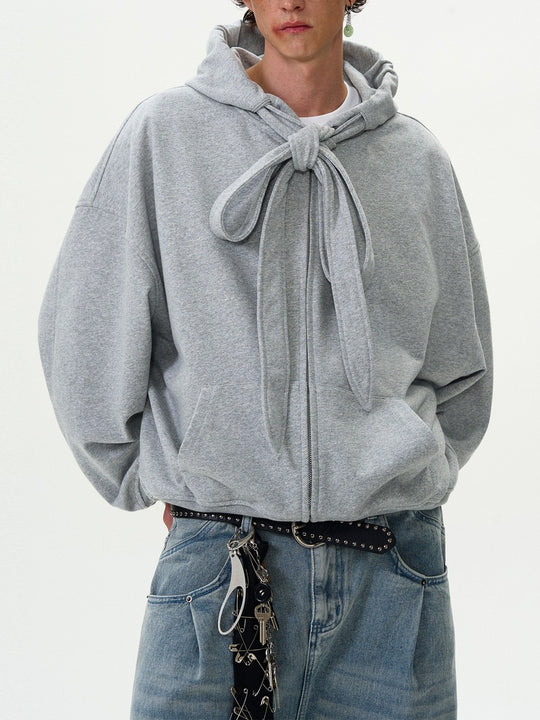 Damen Modische Kapuzenjacke mit Schleifen-Detail