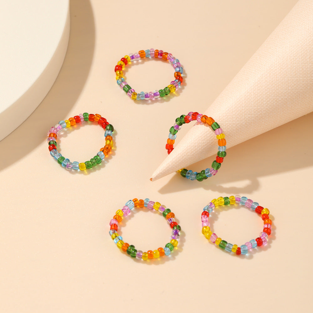 Damenarmband mit bunten und transparenten Acrylperlen Shop Nory